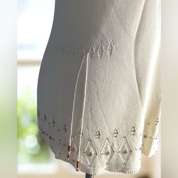 DAVID MEISTER Beaded Embellished Knit Top V-Neck Tank Blouse Size L - Picture 15 of 16